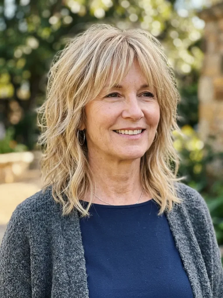 Blonde Shaggy Cut for Over 60s