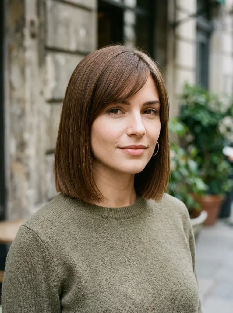 Blunt Bob with Side Swept Bangs
