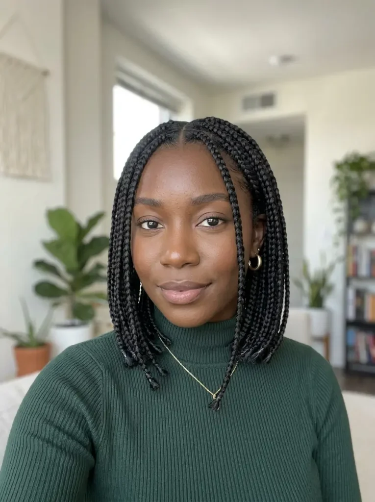 Bob Braids with Middle Part