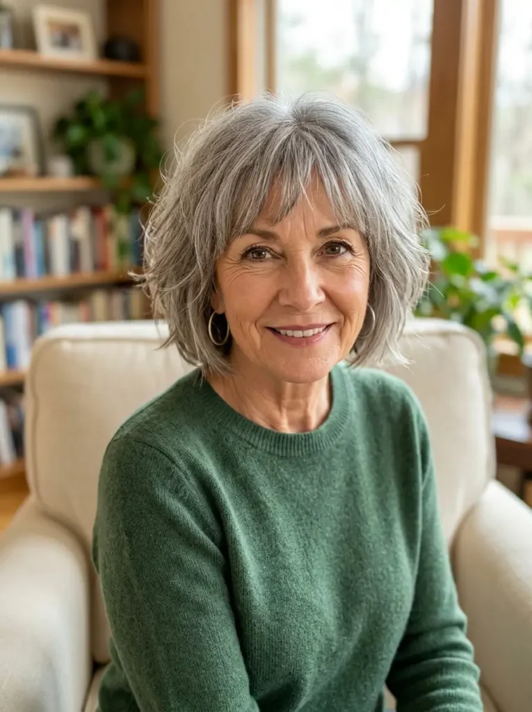 Bob with Fringe for Older Women