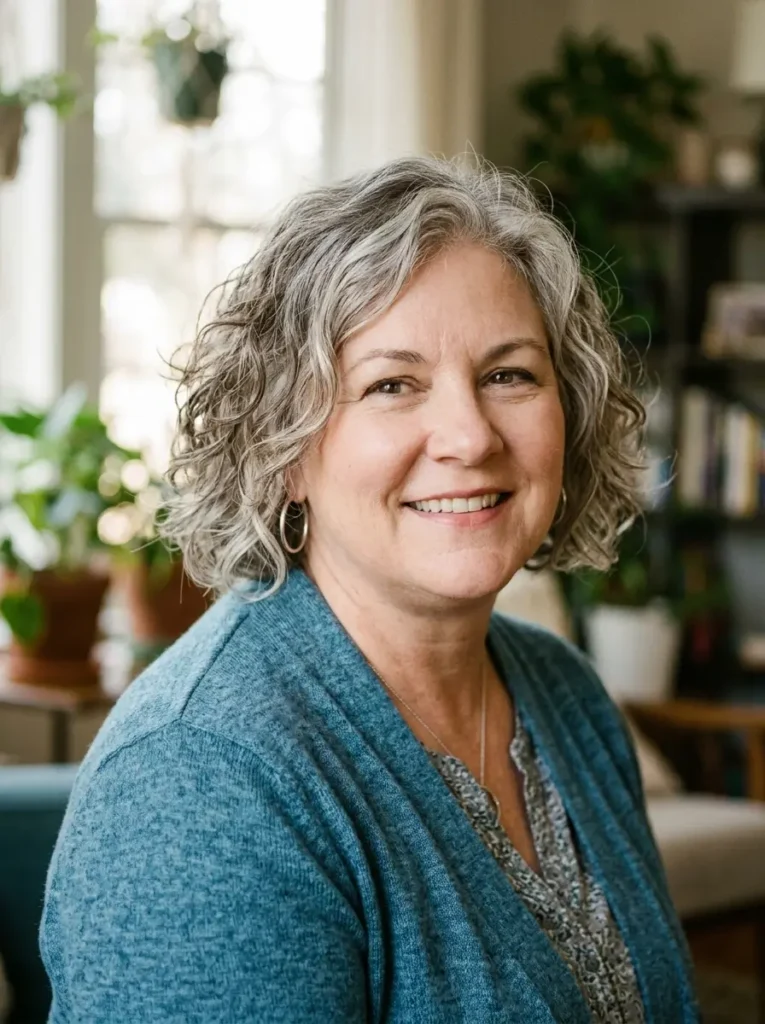 Bob with Soft Curls for Mature Women