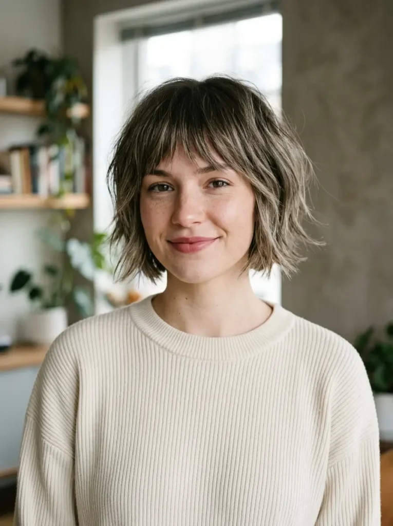 Bob with Textured Bangs
