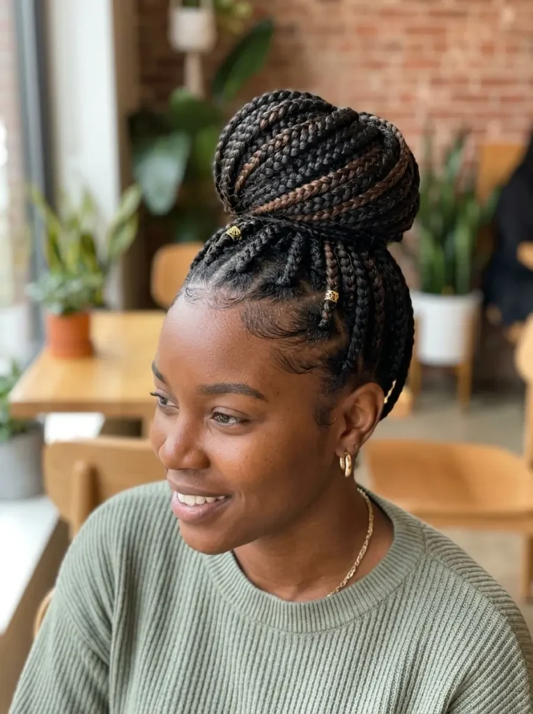 Box Braids Bun Hairstyles