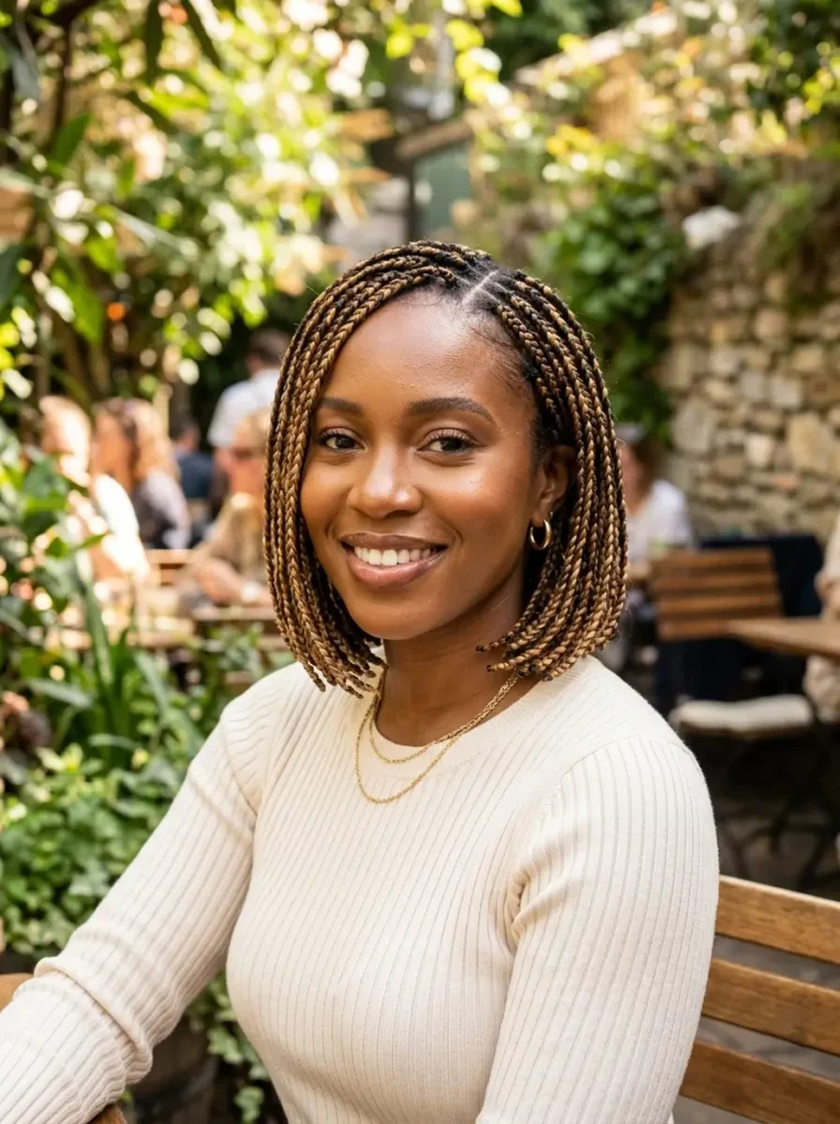 Braided Bob with Highlights