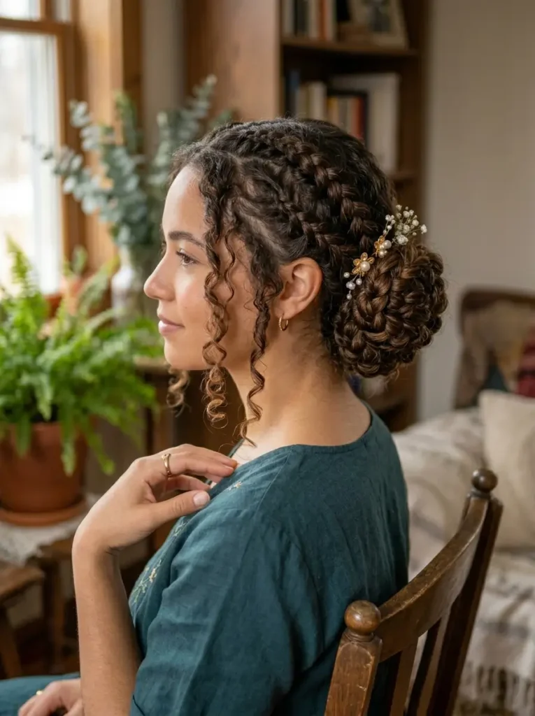 Braided Bun Hairstyles with Curls