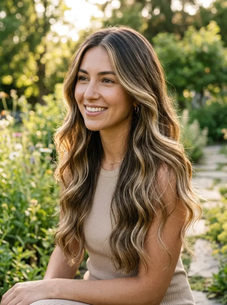 Brown Balayage with Blonde Highlights
