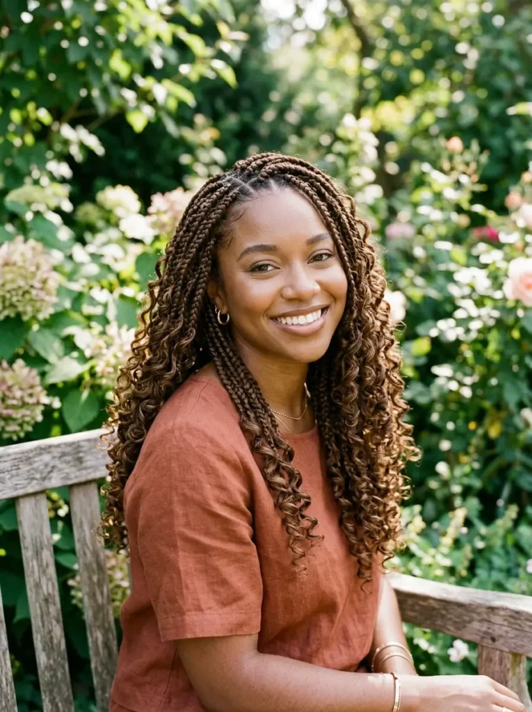 Brown French Curl Braids