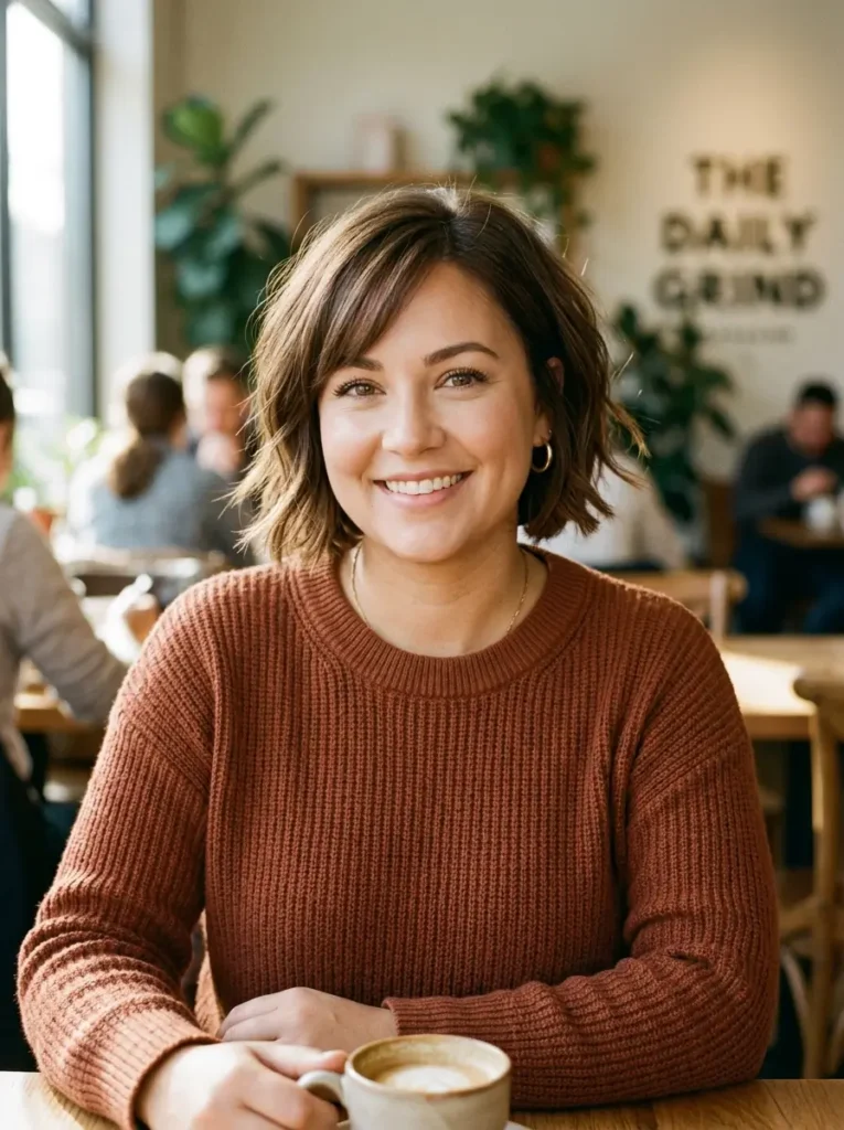 Chin Length Bob for Round Face