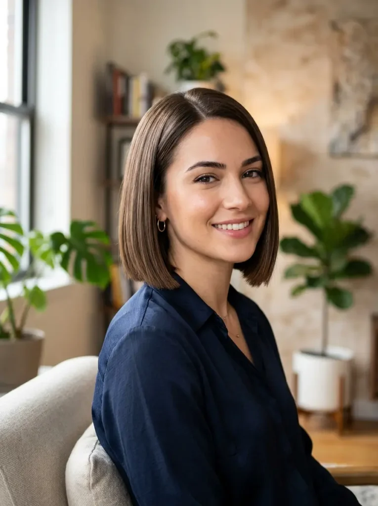 Chin-Length Sleek Bob