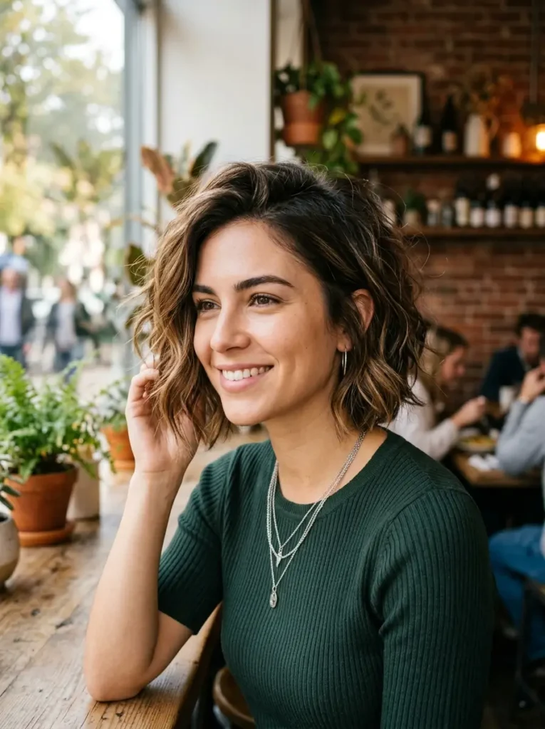 Chin-Length Textured Hairstyle