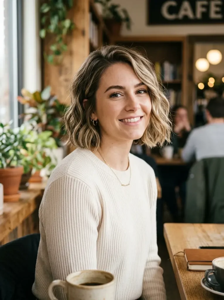 Chin-Length Wavy Bob