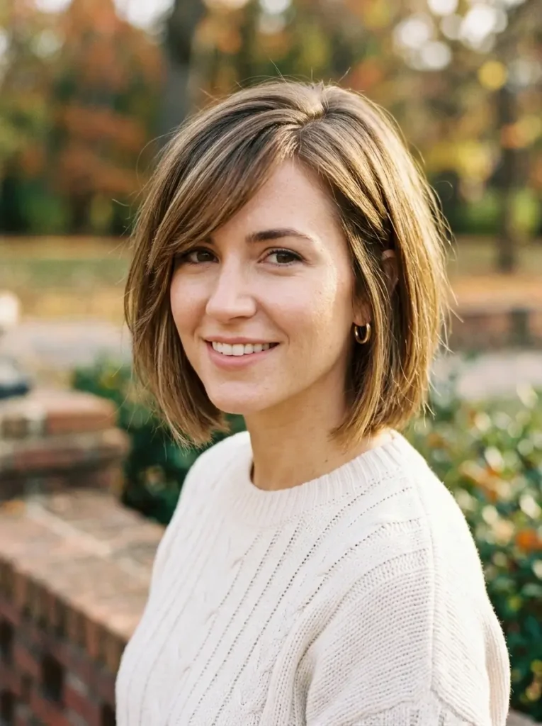 Chin-Length with Side-Swept Bangs