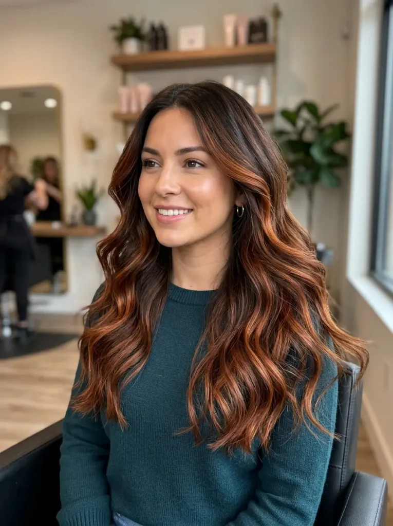Chocolate Brown Copper Balayage