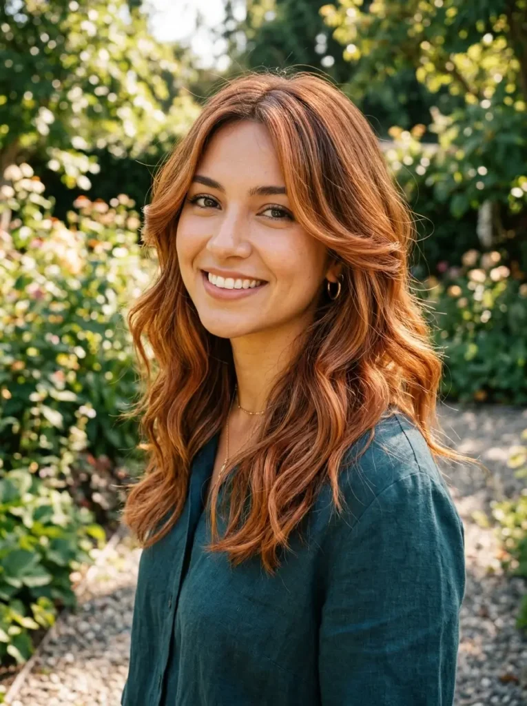Copper Balayage with Face Layers