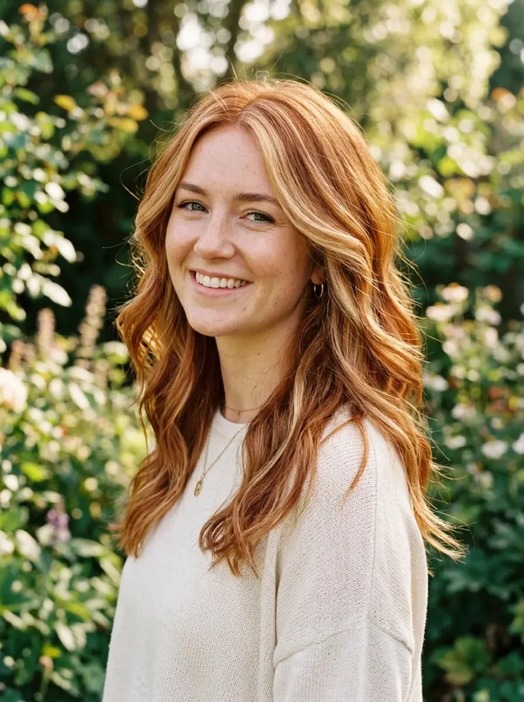 Copper Hair with Blonde Highlights