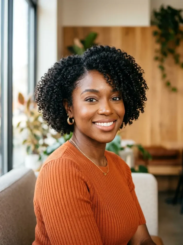 Curly Short Bob with Defined Shape