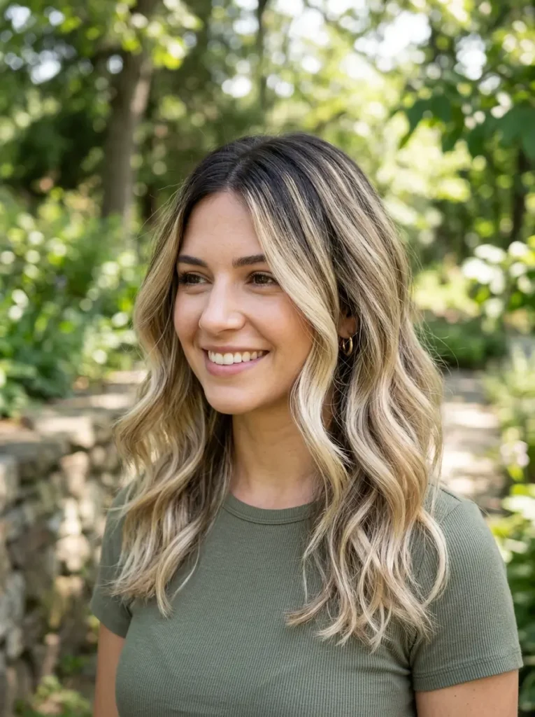 Dark Roots with Blonde Highlights