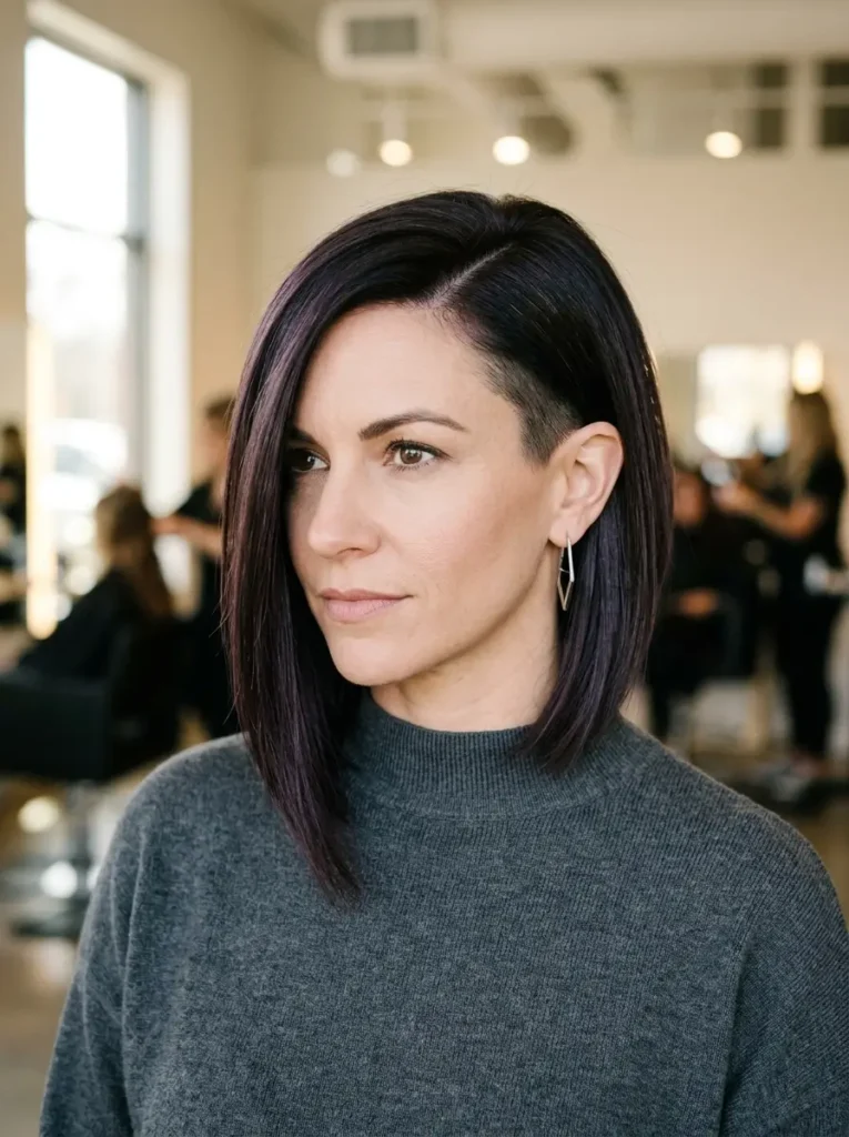 Deep Part Dramatic Asymmetrical Bob