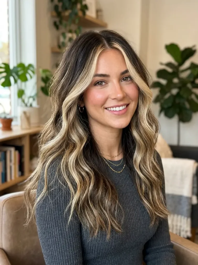 Face Framing Blonde with Dark Base