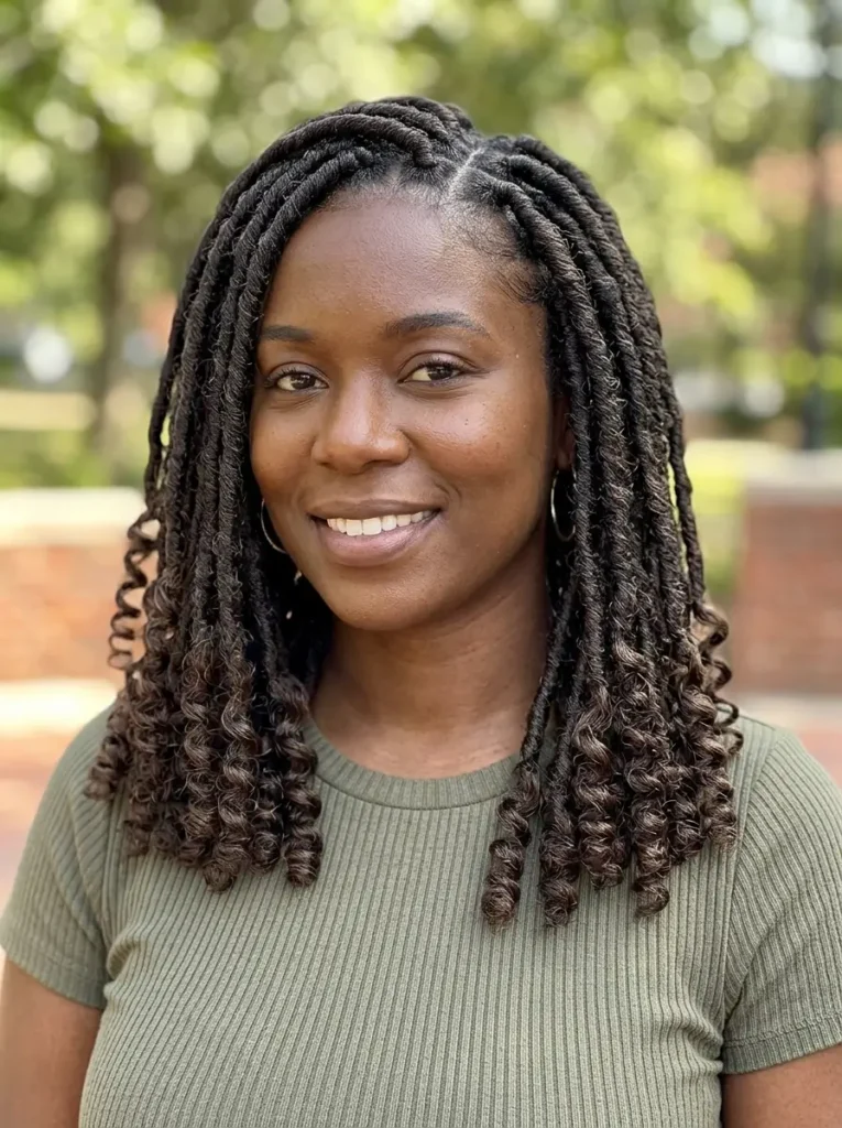 Faux Locs Crochet Braids with Curly Ends