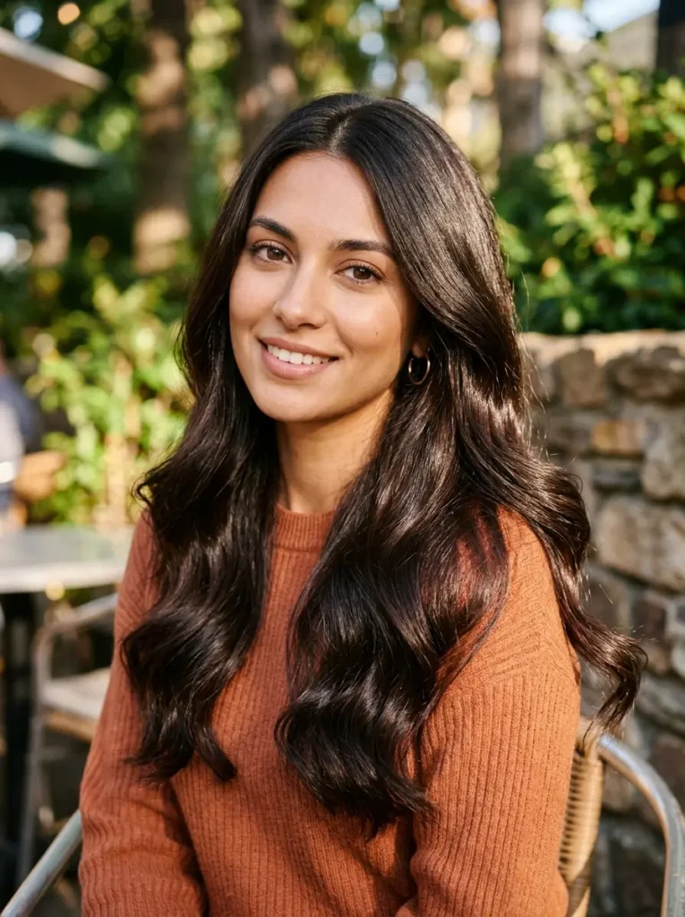 Glossy Dark Cocoa Hair