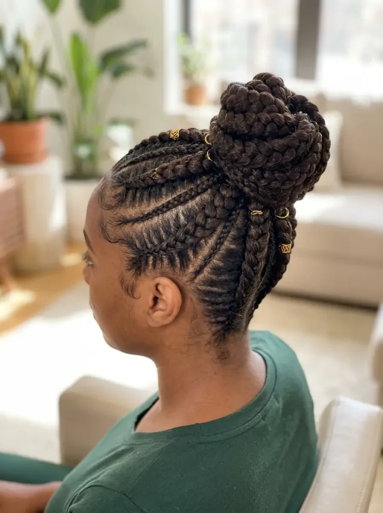 Goddess Braids Bun Hairstyles