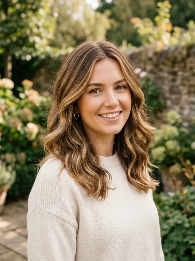 Golden Blonde Highlights on Medium Brown Hair