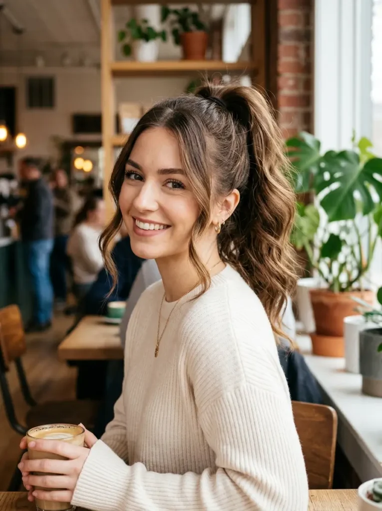 High Ponytail with Face-Framing Pieces