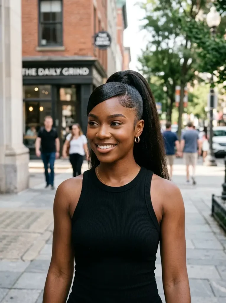 High Ponytail with Swoop