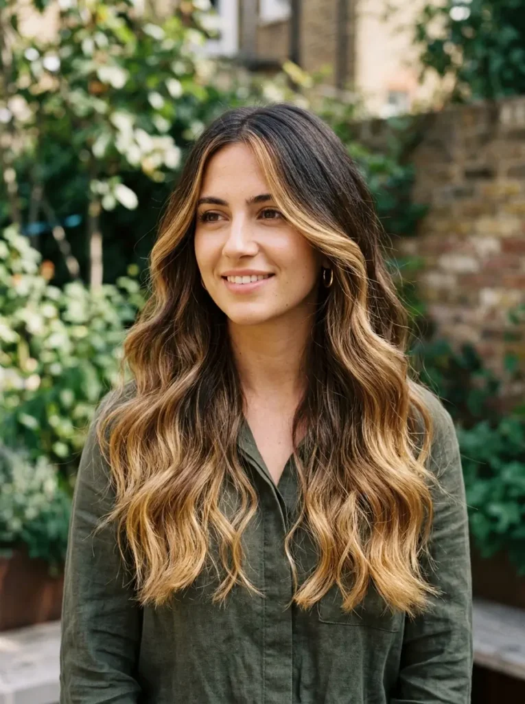 Honey Blonde Balayage on Dark Hair