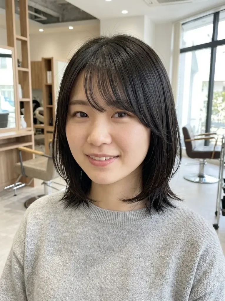 Japanese Bob for Round Face