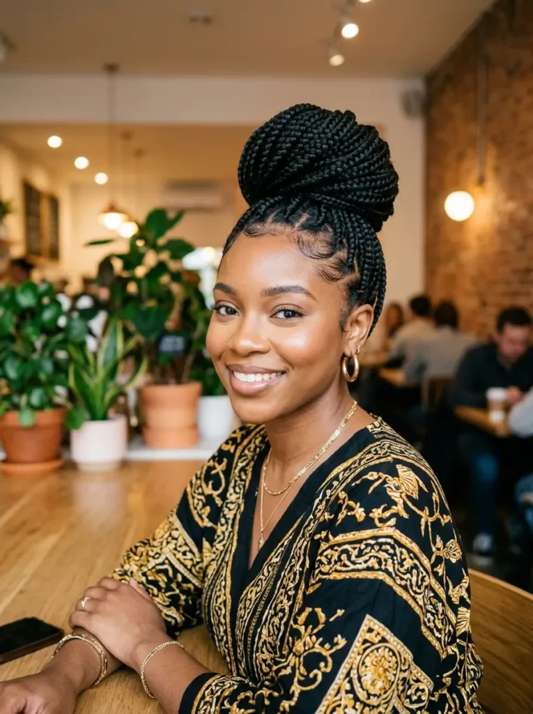 Knotless Braids Bun Hairstyles