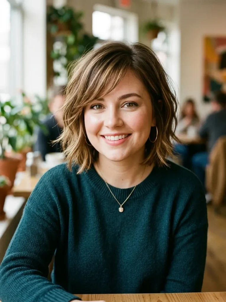 Layered Bob for Round Face