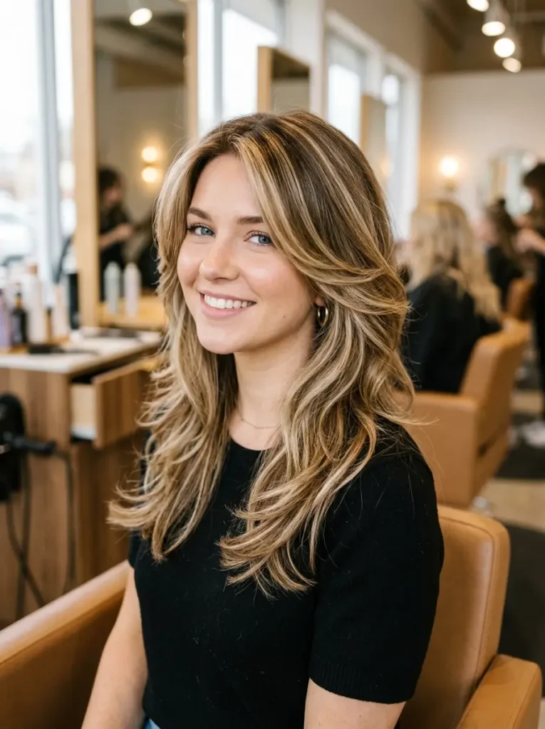 Layered Hair with Highlights