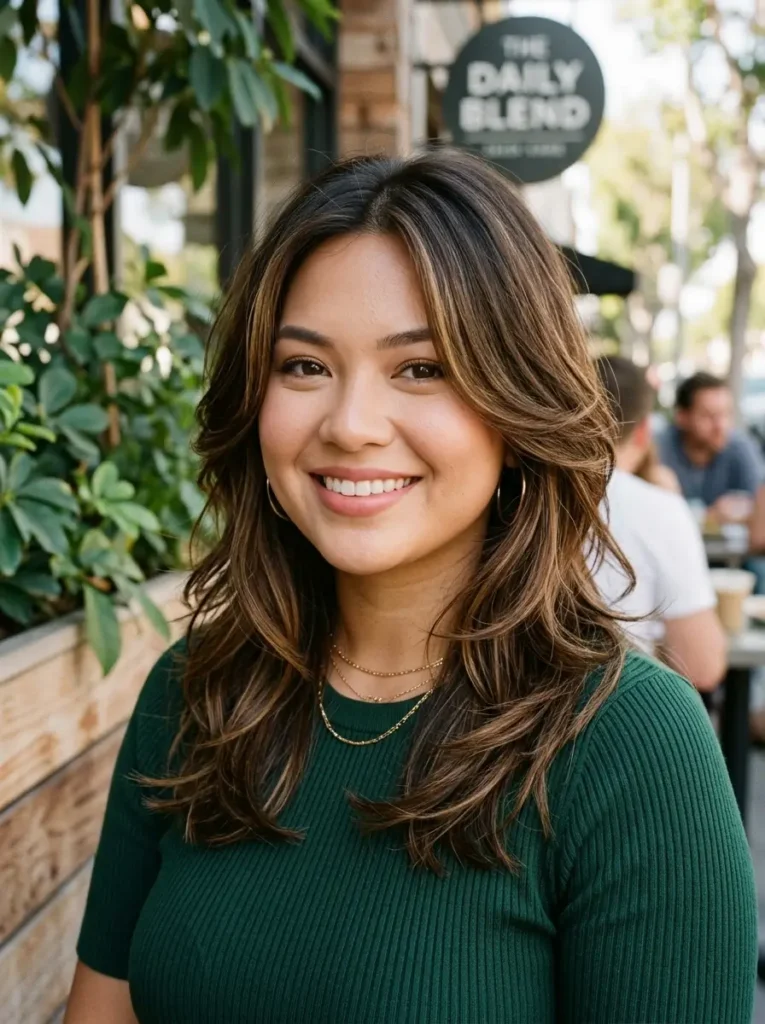 Layered Haircut for Round Face