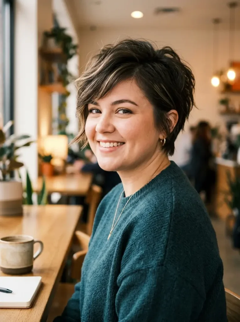 Long Pixie Cut for Round Face