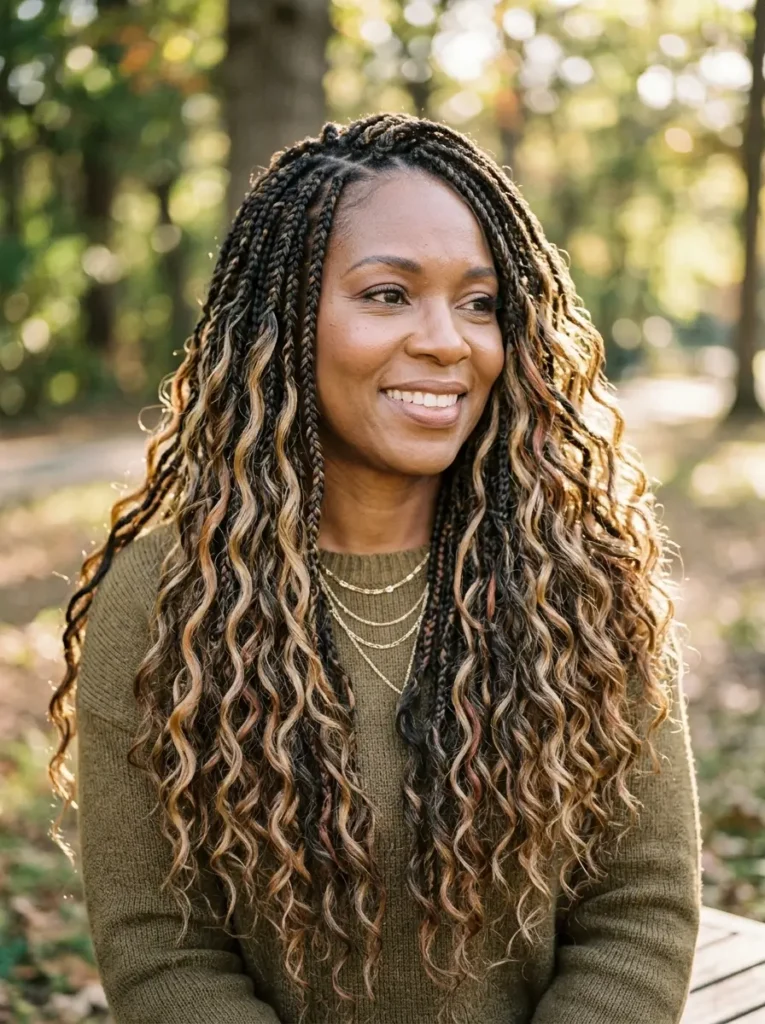 Long Wavy Crochet Braids with Highlights