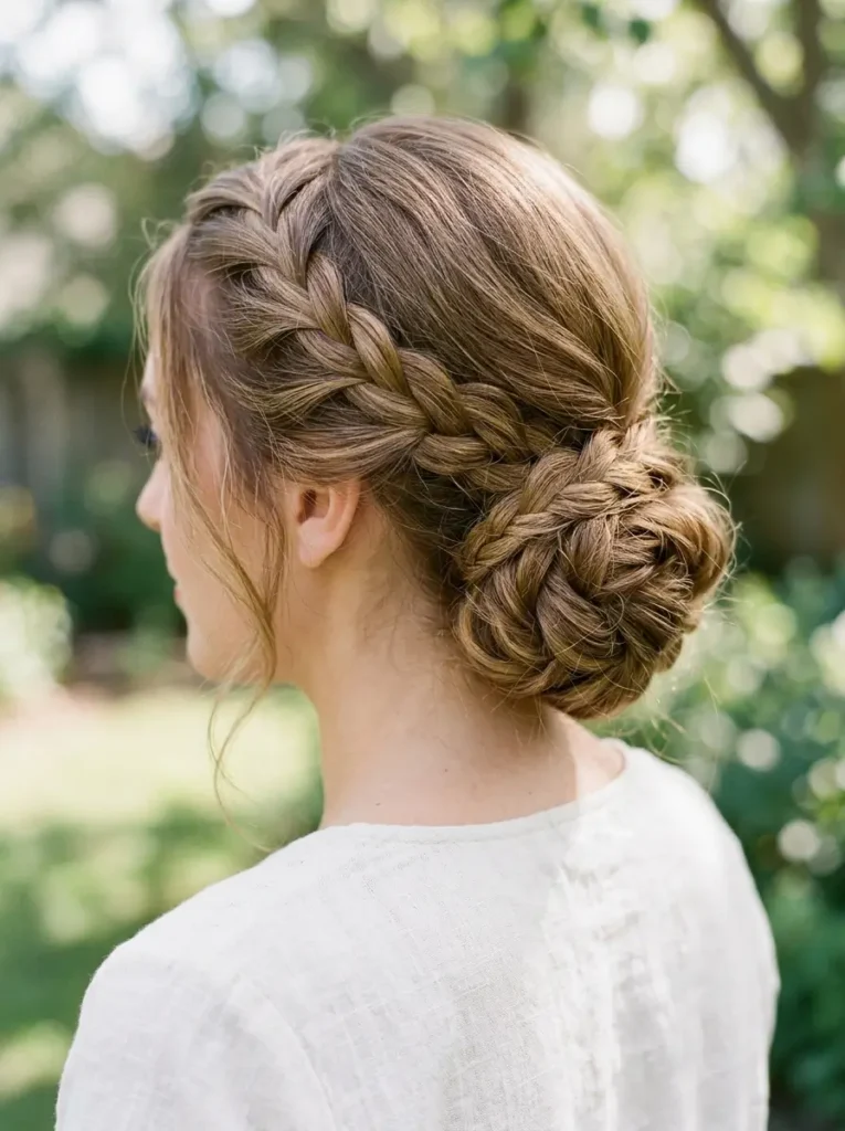 Low Braided Bun Hairstyles