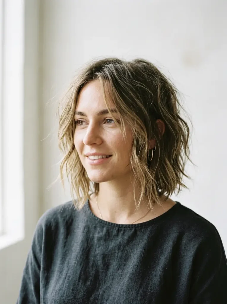 Messy Air-Dried Choppy Bob