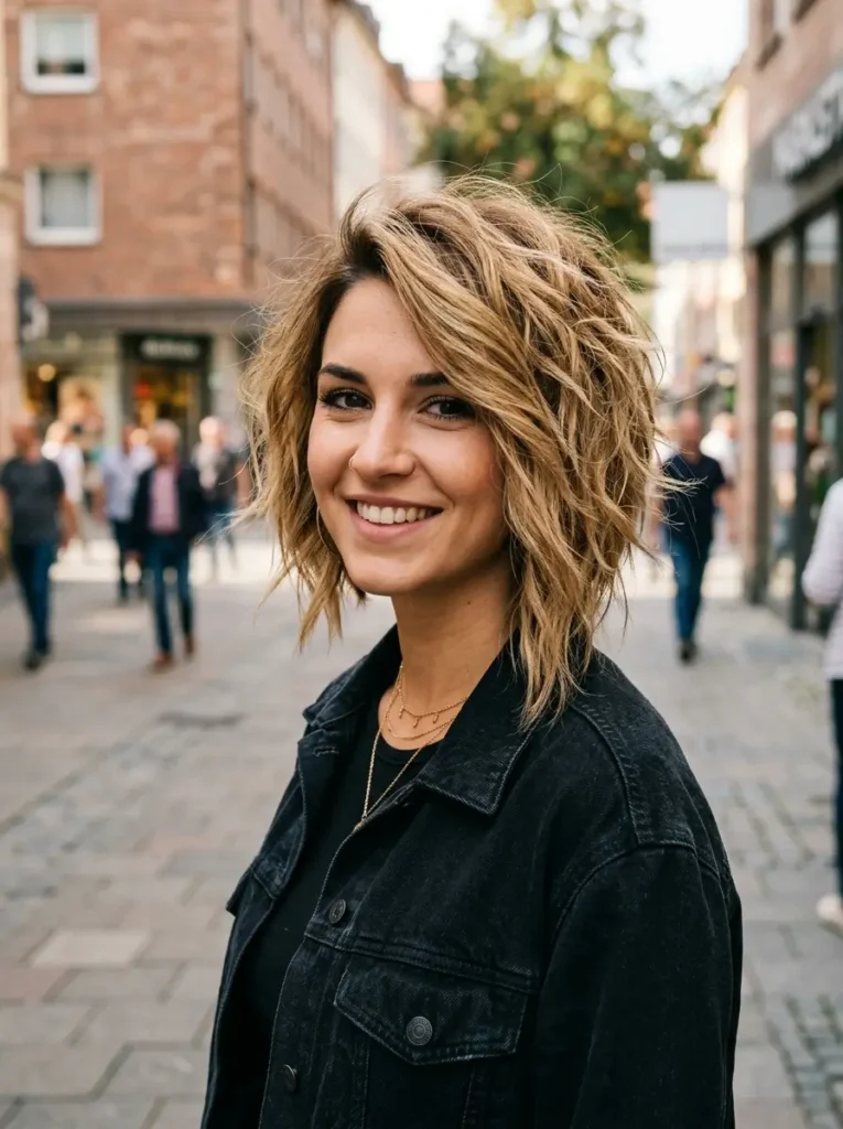 Messy Textured Asymmetrical Bob