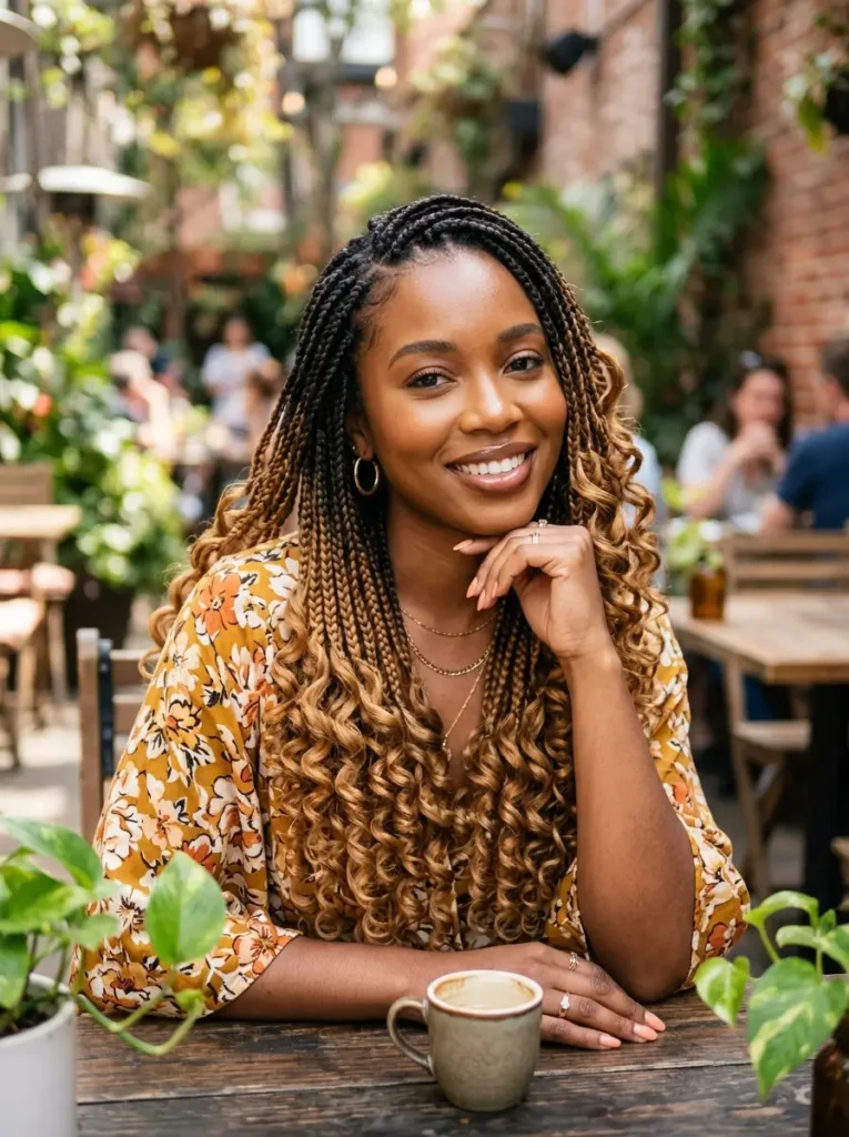 Ombre French Curl Braids