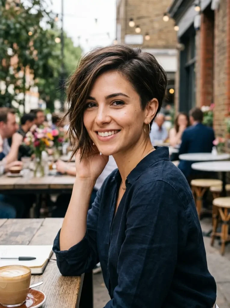 Pixie-inspired asymmetrical bob