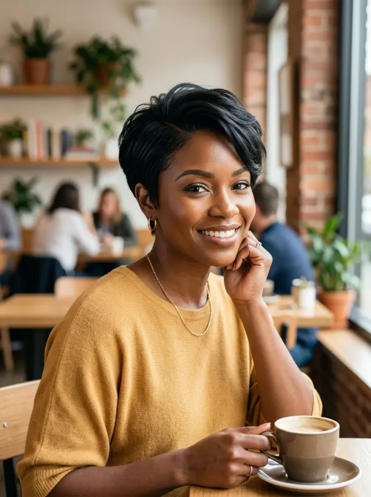 Relaxed Hair Pixie Cut