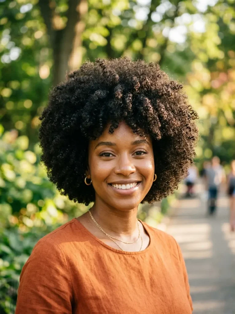 Rounded Curly Afro