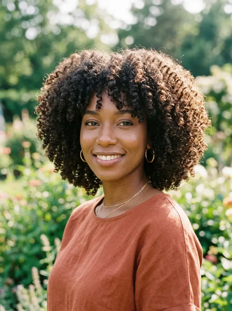 Rounded Curly Haircut