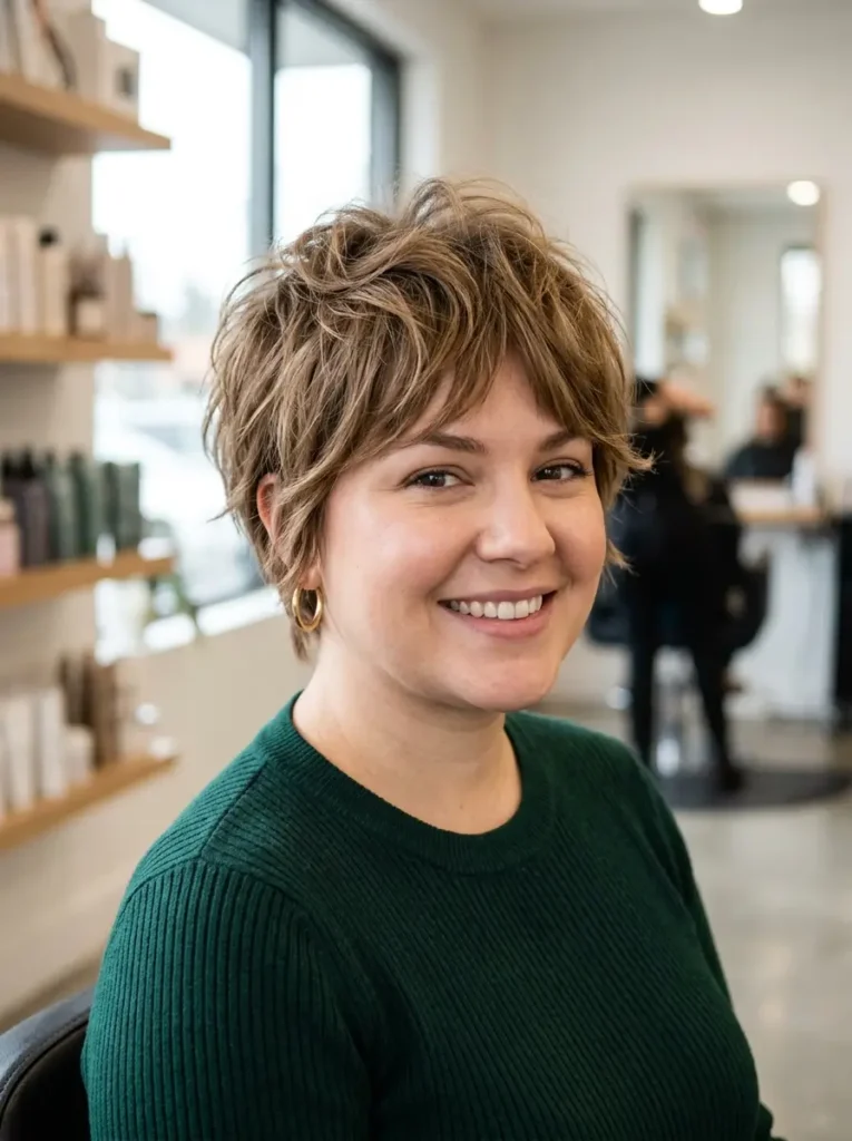 Shaggy Pixie for Round Face