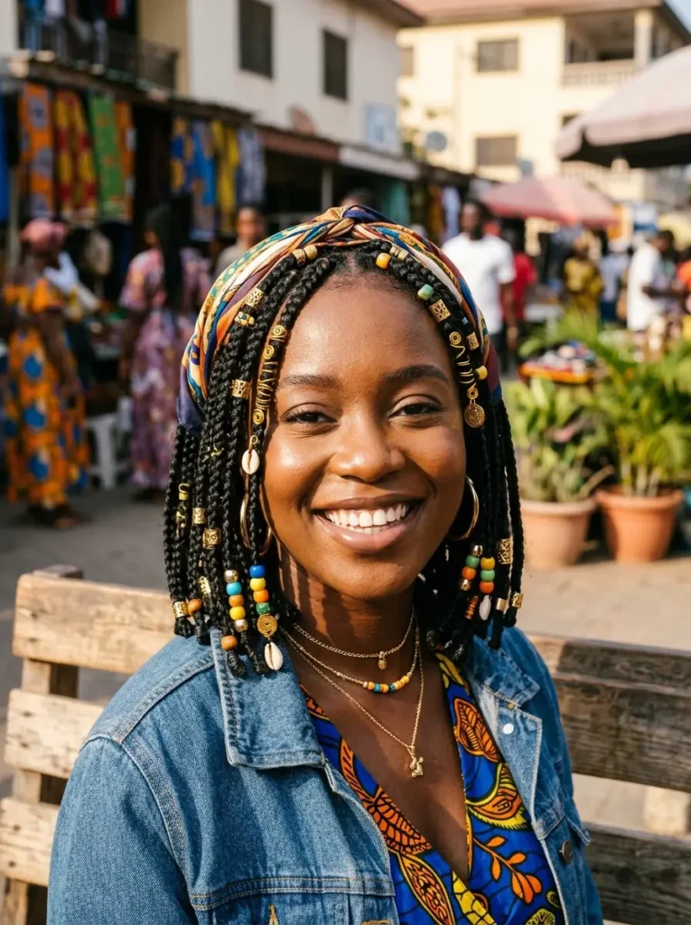 Short Braids with Accessories