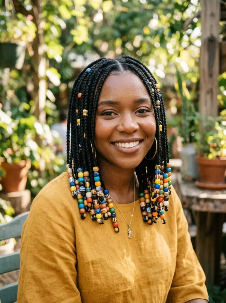 Short Braids with Beads