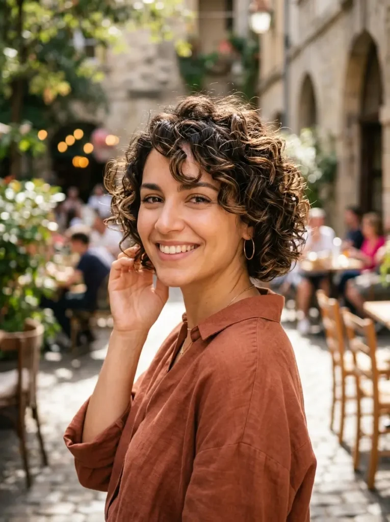 Short Curly Cut with Face-Framing Layers