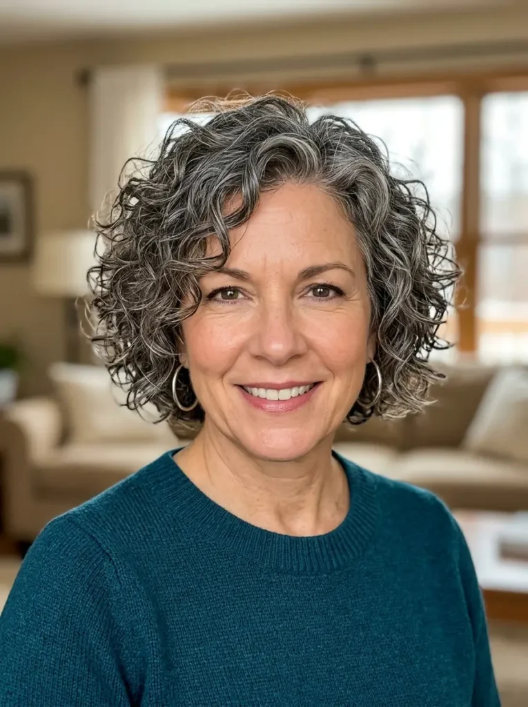 Short Curly Hair for Women Over 50